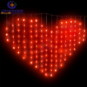 Wedding Love Shape Led Light Curtain Connectable Christmas Outdoor Curtain String Lighting Icicle Fairy Lights Curtains