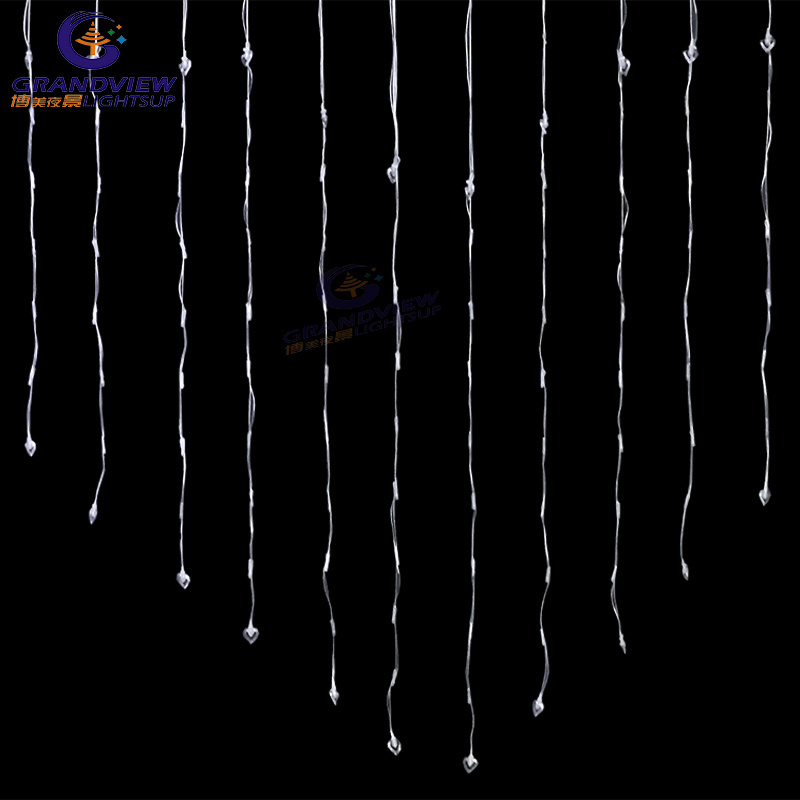 Wedding Love Shape Led Light Curtain Connectable Christmas Outdoor Curtain String Lighting Icicle Fairy Lights Curtains