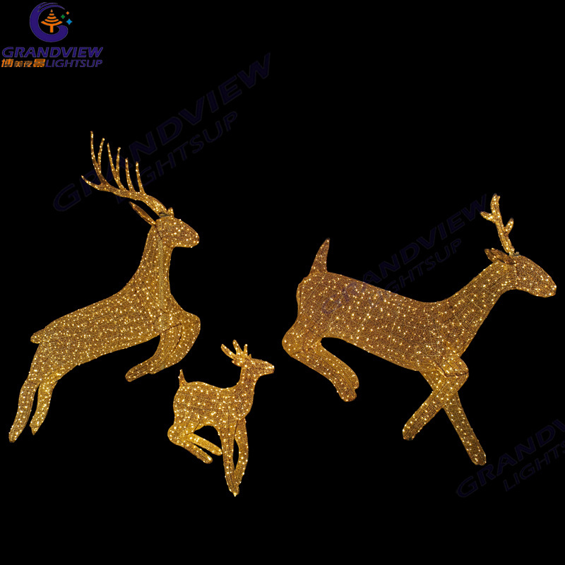 Popular Outdoor Waterproof 3D LED Reindeer Lights For Christmas Decoration