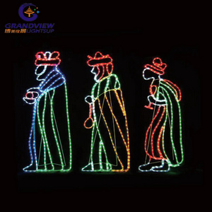 IP65 Wise Man Camel Commercial Motif Rope Light Jesus Nativity For Outdoor Christmas Lights