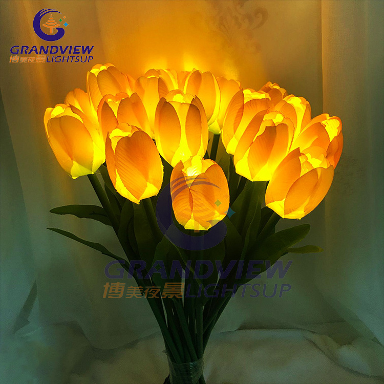 Indoor Outdoor Use Led Artificial Tulip Flower light for New year Garden Holiday Wedding Decoration