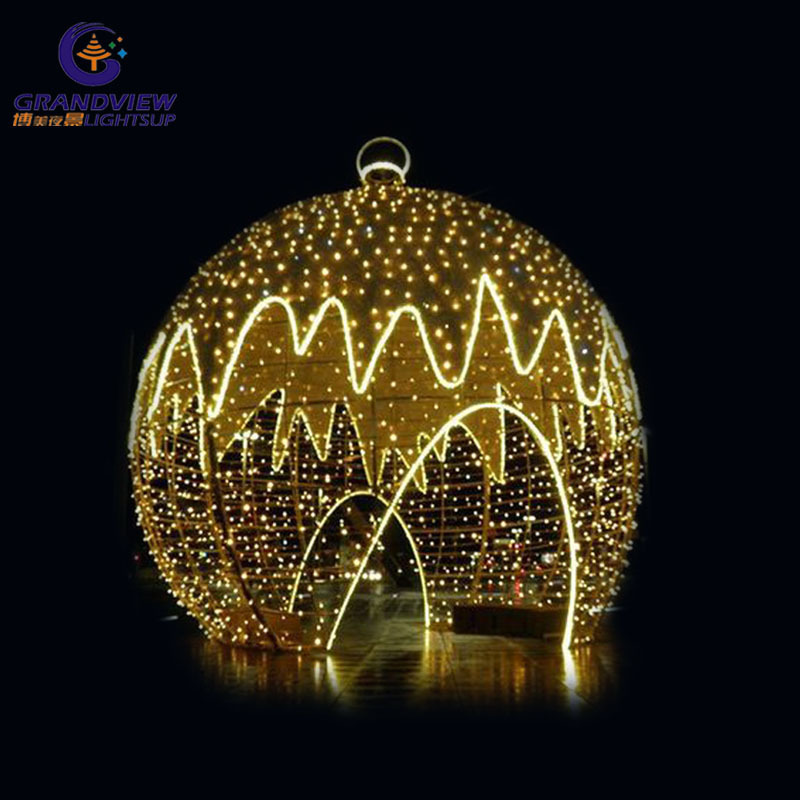 Custom Outdoor Waterproof Arch Ball Lights Commercial Christmas Decor Motif Street Display