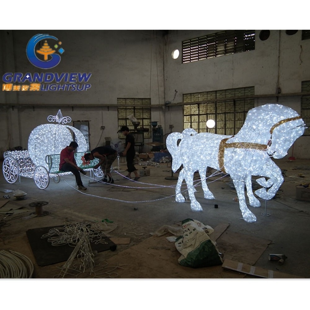 2023 LED lighted Cinderella carriage for wedding Christmas theme park decoration