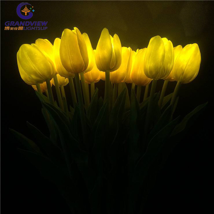 Indoor Outdoor Use Led Artificial Tulip Flower light for New year Garden Holiday Wedding Decoration