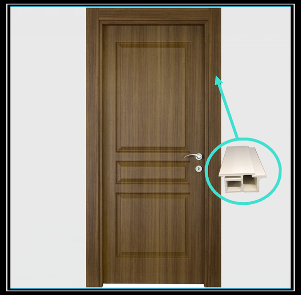 China Factory Outlet Wood Plastic Composite WPC Interior Door and Door Frame Set