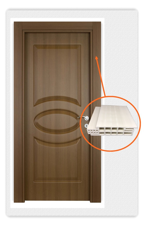 China Factory Outlet Wood Plastic Composite WPC Interior Door and Door Frame Set