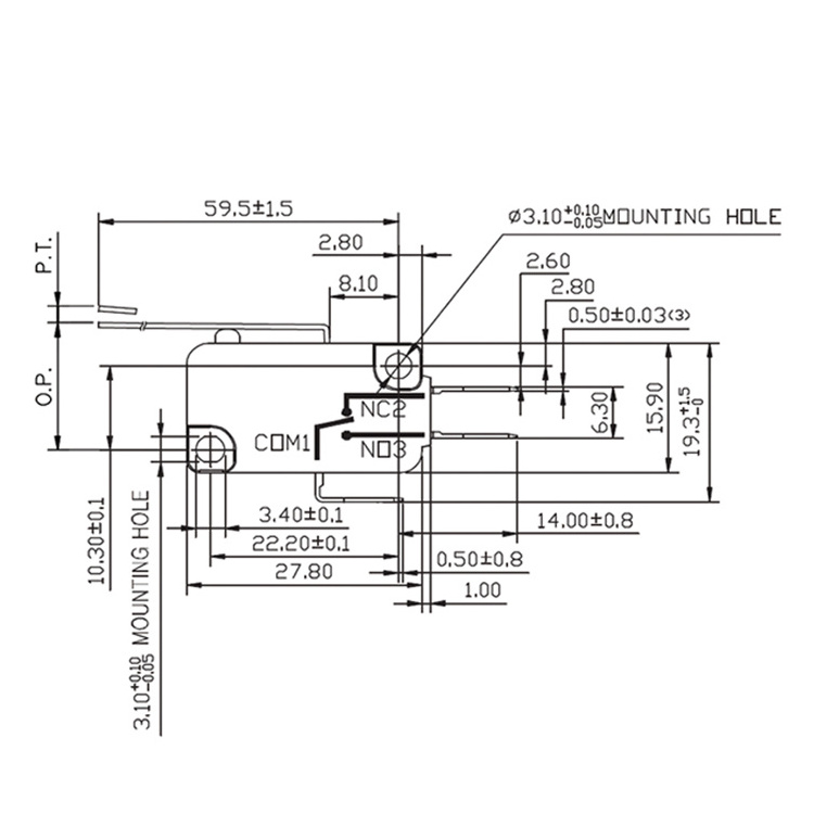 22A Screw Terminal Single Pole Double Throw Limit Switch for Rolling Door