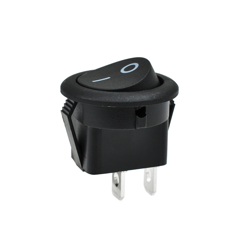 ON-OFF (NO)-OFF ON-(OFF) Momentary / Self Lock SPST 23mm Lock Mini Small Round Rocker Switch 10A 125V AC