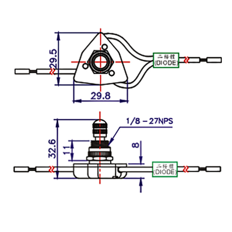 Zing Ear ZE-156D LO-HI-OFF / HI-LO-OFF Electrical Gear Selector Triangular Canopy Rotary Micro Switch 220v