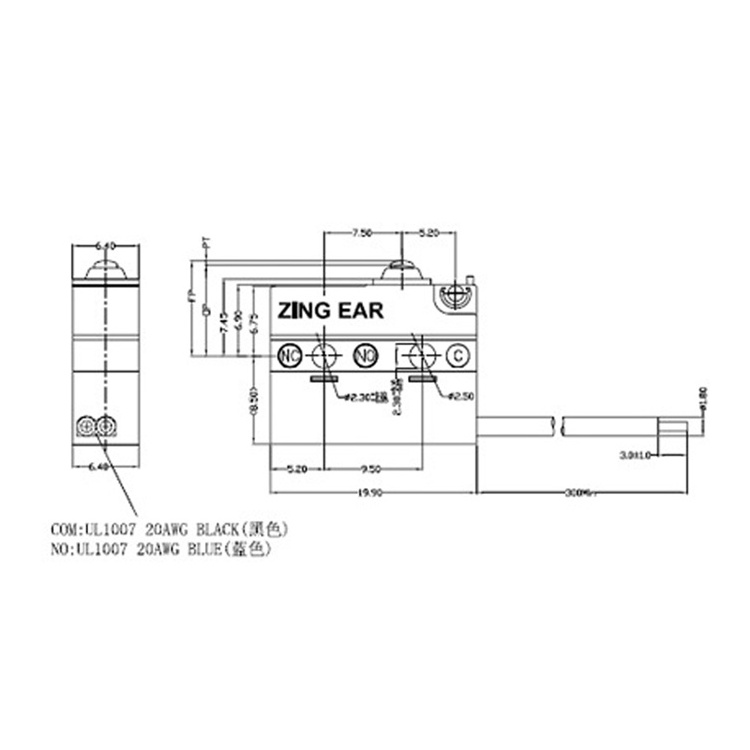 Zing Ear G905 20T120 SPST NO Wire Explosion Proof Dust Proof Waterproof Micro Switch 3A 125VAC IP 67