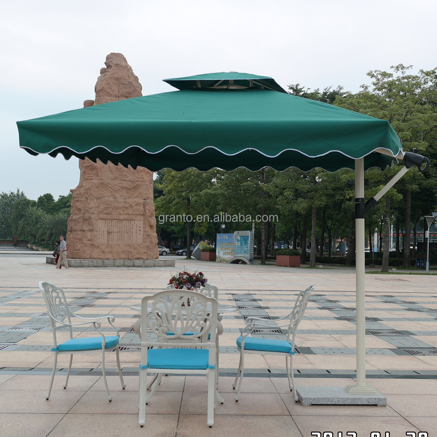 Hot sale simple outdoor use umbrella metal frame furniture backyard relax square parasol with handle