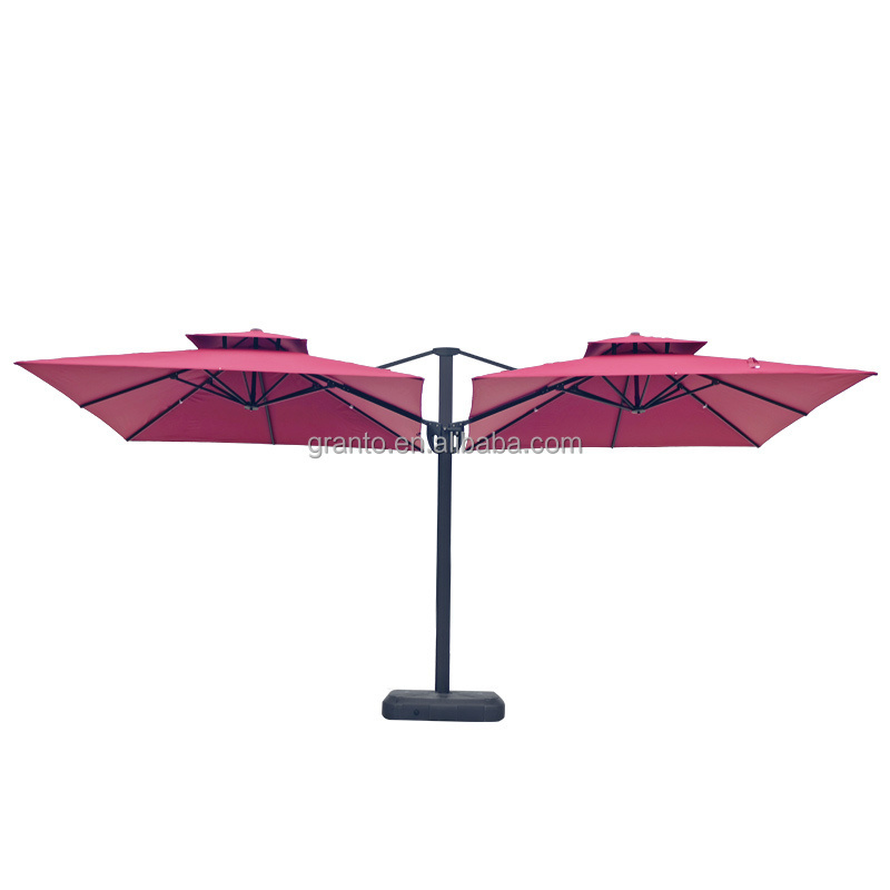 Beautiful design outdoor garden furniture both side parasol restaurant umbrella