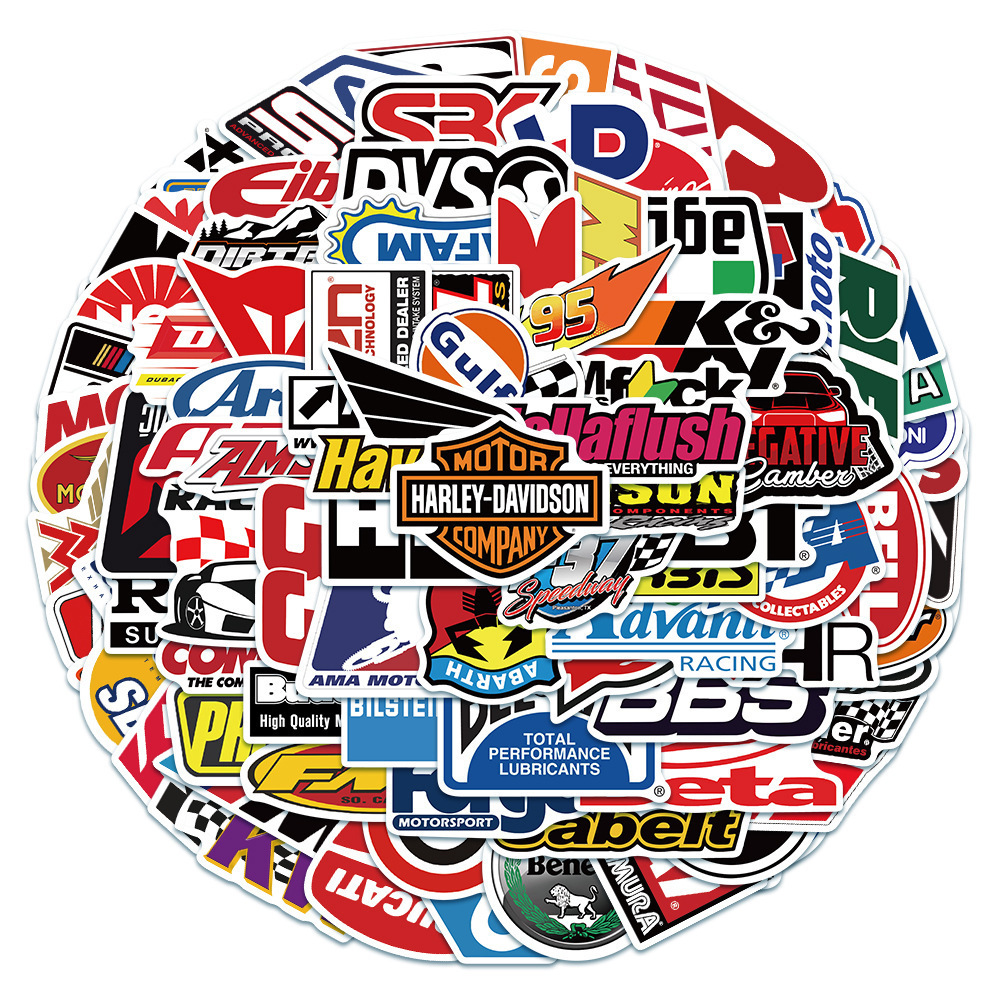 100 Pieces Modified Racing JDM Logo Stickers Skateboard Laptop Motorcycle Motorcycle Helmet Stickers