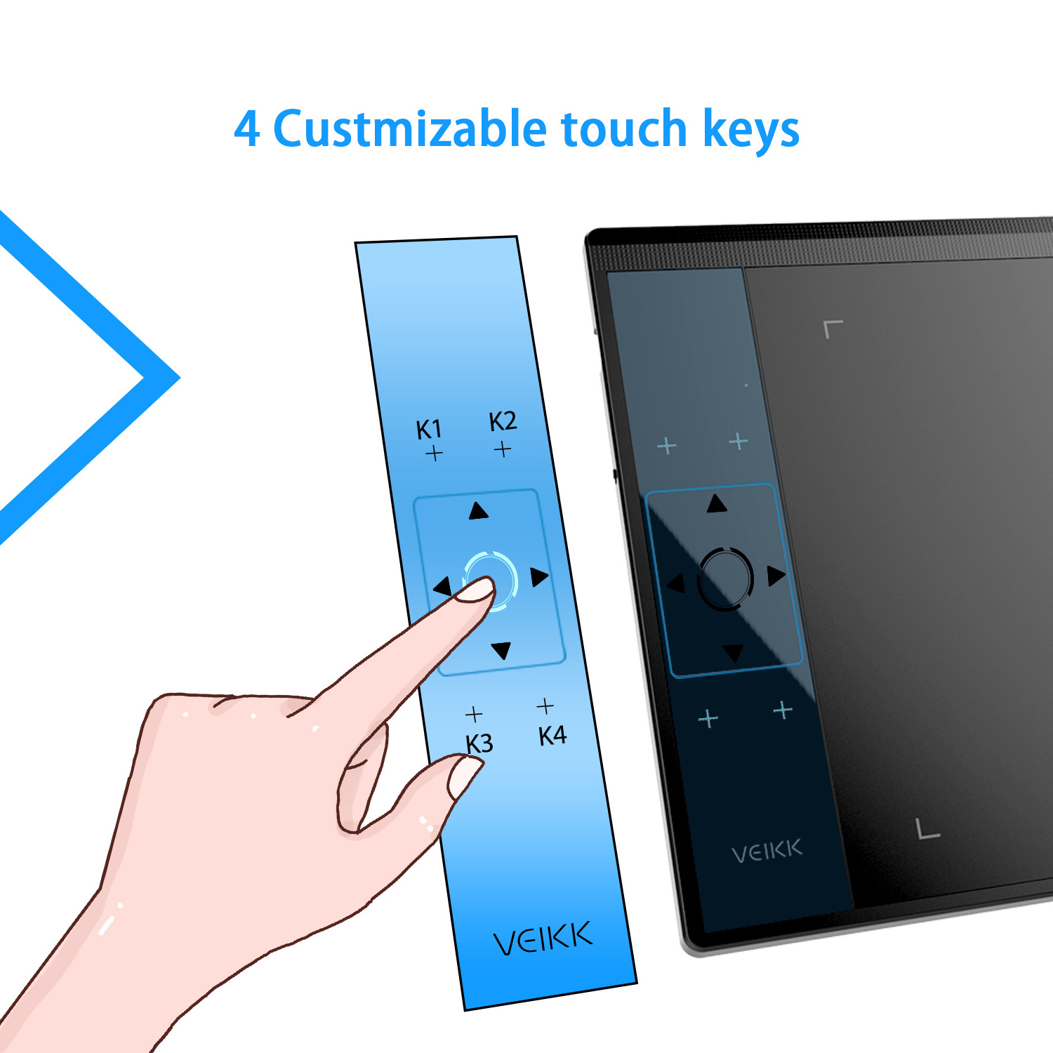 VEIKK A30  Interactive Pen Display graphic drawing tablet electric drawing pad with 8 hot keys and gesture touch