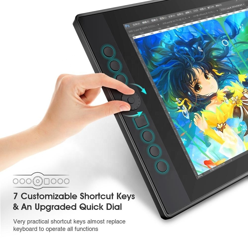 Adjustable Stand led graphics tablet report rate drawing tablet monitor in 25cd/m2  brightness  touch screen monitor for drawing