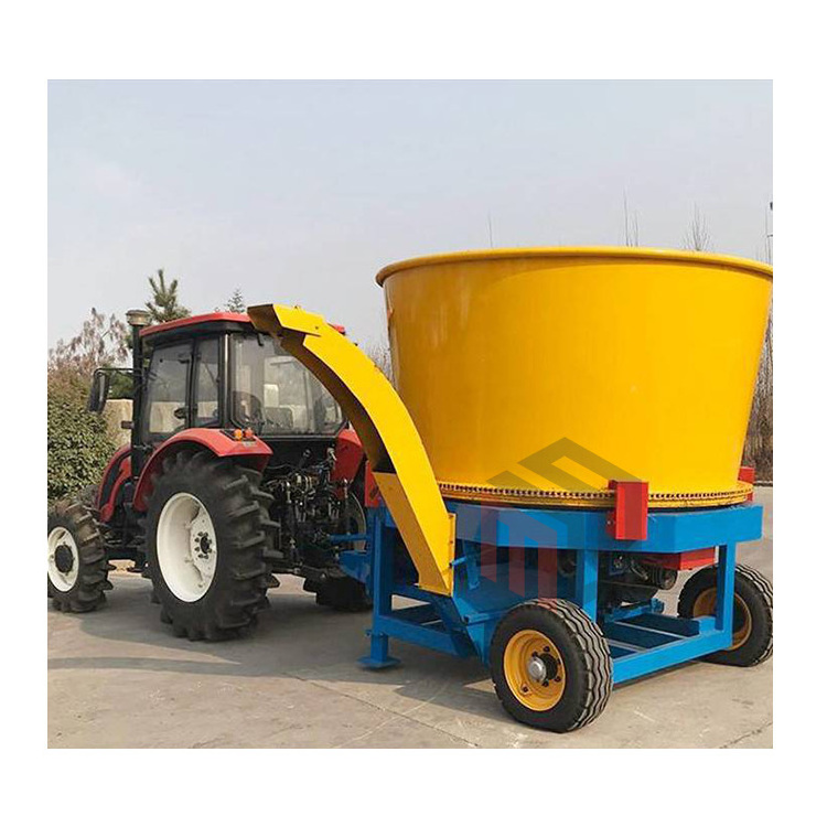 Round Square Hay Bale Processor Farm Pine Rice Straw Corn Silage Tub Grinder for Animal Feed Bedding