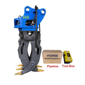 Excavator Hydraulic Rotating  Wood Log Timber Steel Rock Stone  Grapple Claw Attachment  for Sale