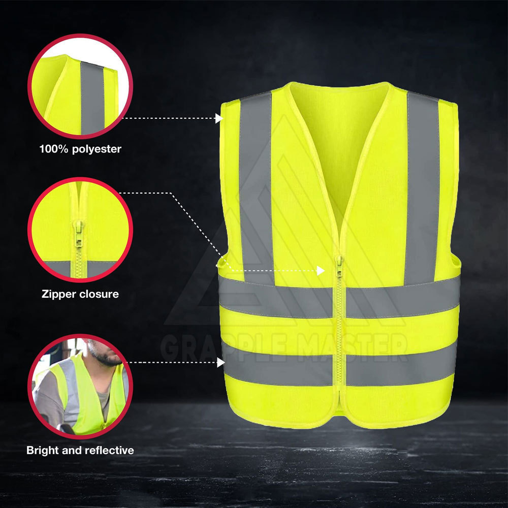 Workwear Multi Pocket Vest Safe Safety Workwear Clothing High Visibility Vest With Custom Logo