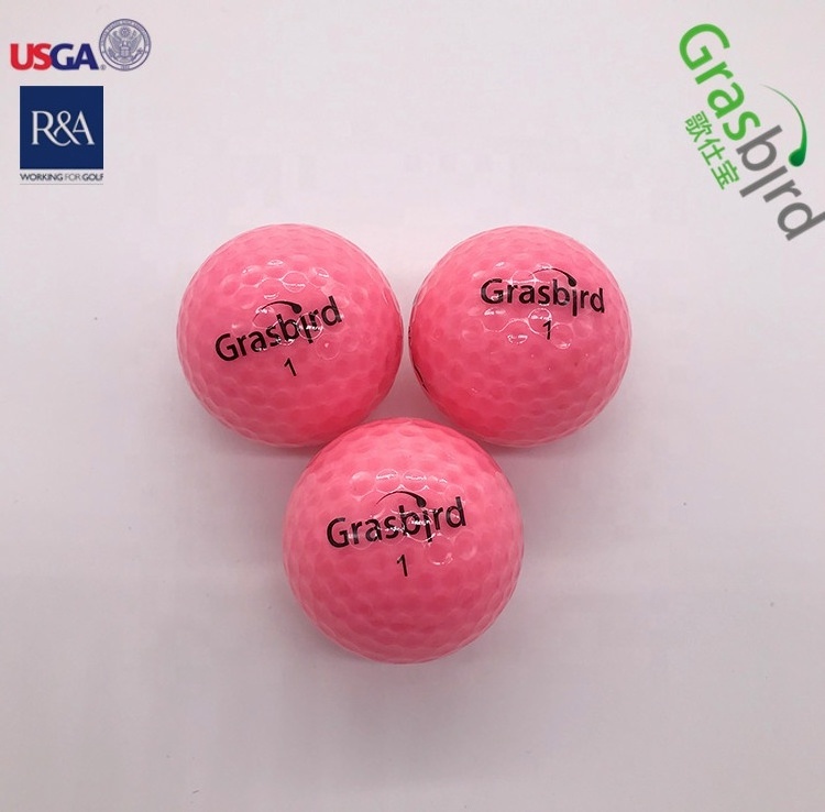 High Quality Crystal Golf Ball Grasbird Logo Light Pink Transparent Golf Balls