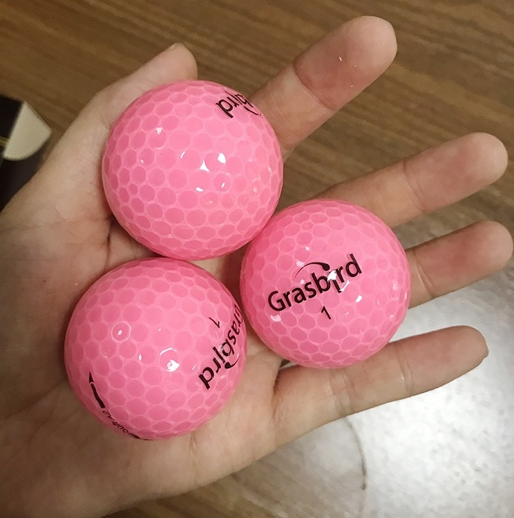 High Quality Crystal Golf Ball Grasbird Logo Light Pink Transparent Golf Balls