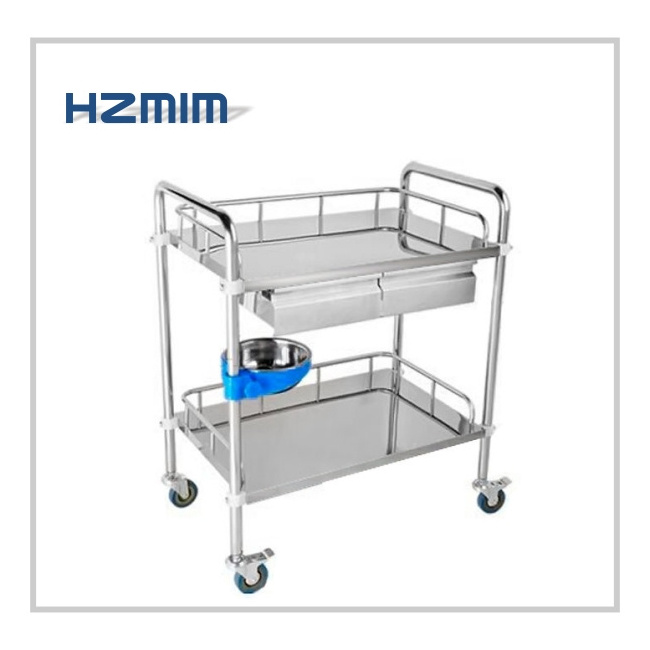 Customization Stainless Steel Medical Trolley with Drawer Hospital Medical Trolley Cart