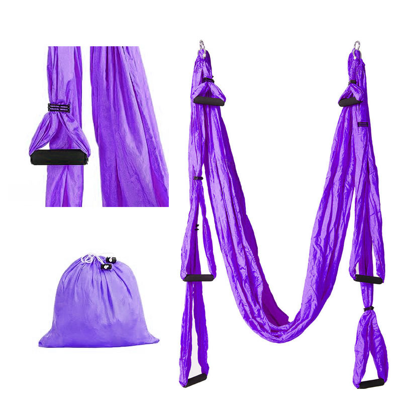 High Quality Antigravity Soft Aerial Silks Fabric Yoga Hammock Flying Yoga Swing with Extension Straps