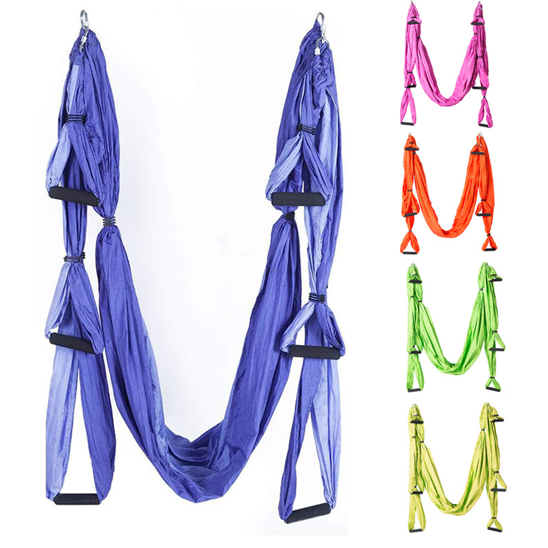 High Quality Antigravity Soft Aerial Silks Fabric Yoga Hammock Flying Yoga Swing with Extension Straps