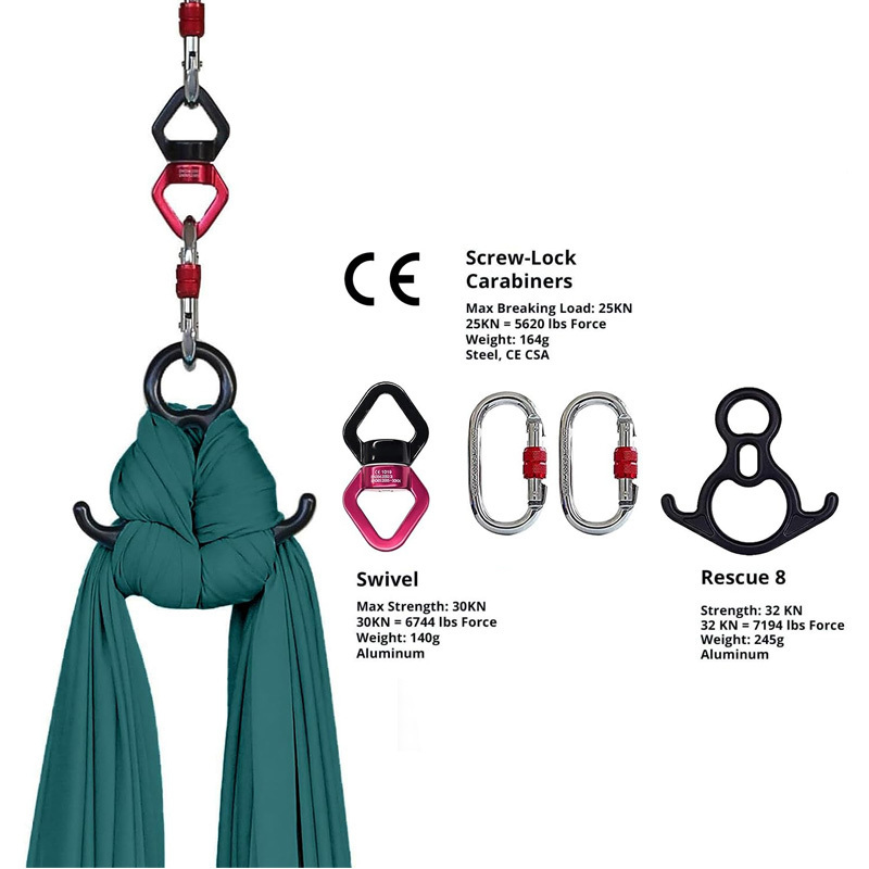 Premium Low-stretch Fabrics Full Accessories Aerial Silks Yoga Swing Set Equipment Yoga Hammock for Beginner Dance