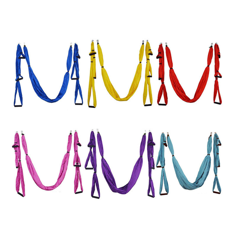 Wholesale Adjustable Silk Nylon Aerial Yoga Swing Frame Hanging Strap Rope Antigravity Yoga Hammock for Flying Yoga Training