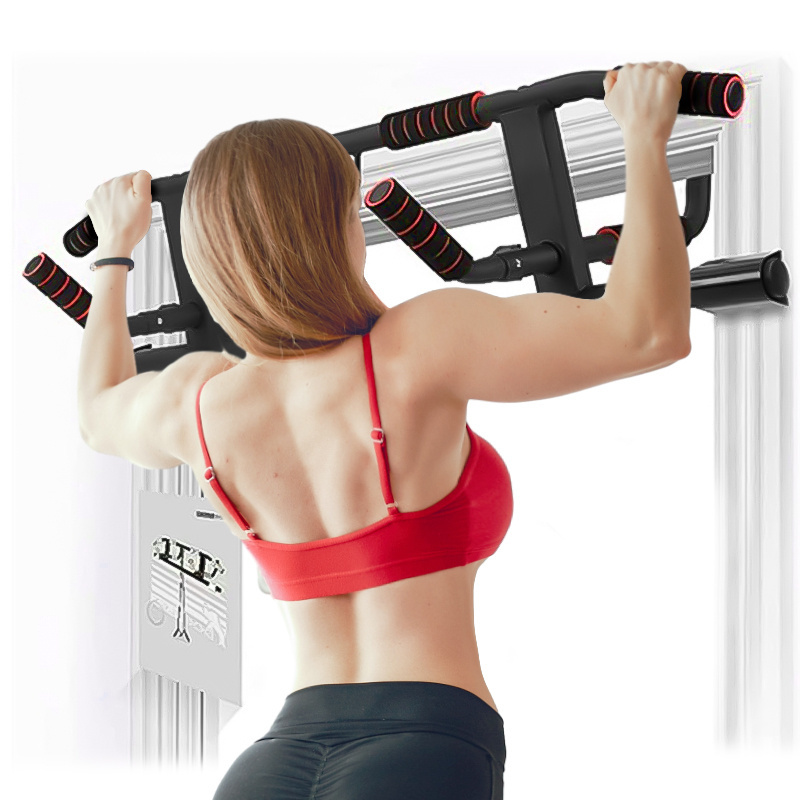 Safe Home Gym Fitness Strength Training Chin Up Bar Adjustable Door Pull up Bar Doorway Wall Mounted Pull up Bar Portable