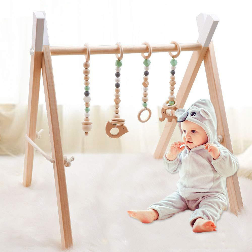 Wood Baby Gym Montessori Kids Educational Toys For Kids Room Furniture Wood Play Gym And Toys Gray Play Mats Babies Gym