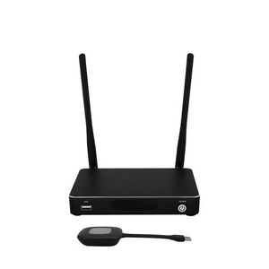 Meeting room 4K BYOD wireless presentation system sender dongle transmitter Tx Airplay Miracast one screen receiver Rx switcher