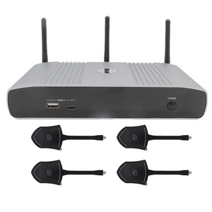 Wireless presentation system BYOM 4K Chromecast Miracast multiviewer quad screens video conferencing UAC UVC over Wifi switcher