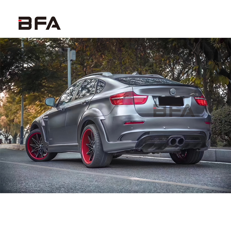 For 09-13 BMW X6 E71 Upgrade HM-style wide-body body kit Front bumper Rear bumper fender side skirt wheel brow exhaust pipe