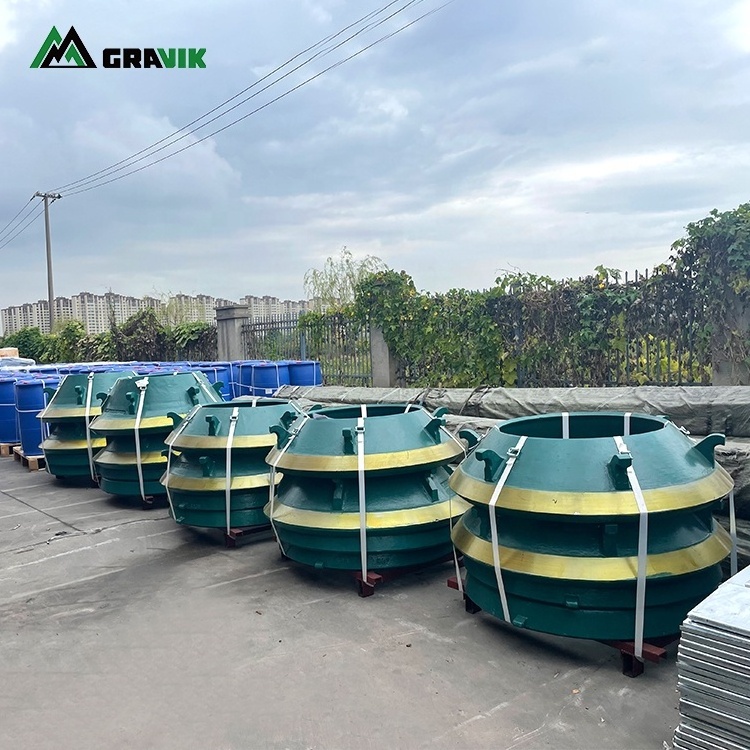 High Quality Rubblemaster Terex Cone Crusher Wear Parts Mantle Concave Bowl Liner For Sale