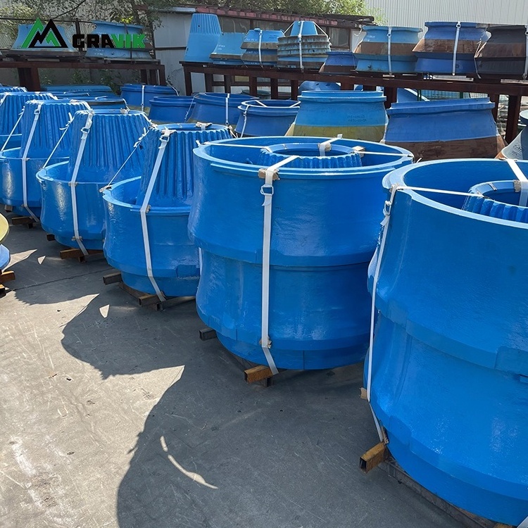 High Quality Rubblemaster Terex Cone Crusher Wear Parts Mantle Concave Bowl Liner For Sale