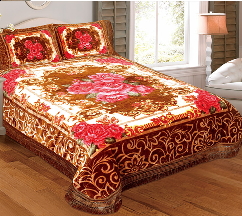 2024 Factory Wholesale Luxury Comfortable King Size Korean Mink Raschel Bed Blanket