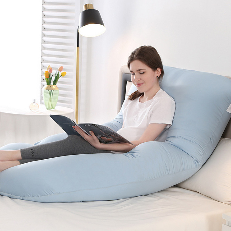 Summer Breathable U Shaped Cooling Fabric Full Pregnancy Pillow Maternity Body Pillow for Pregnant Side Sleeping