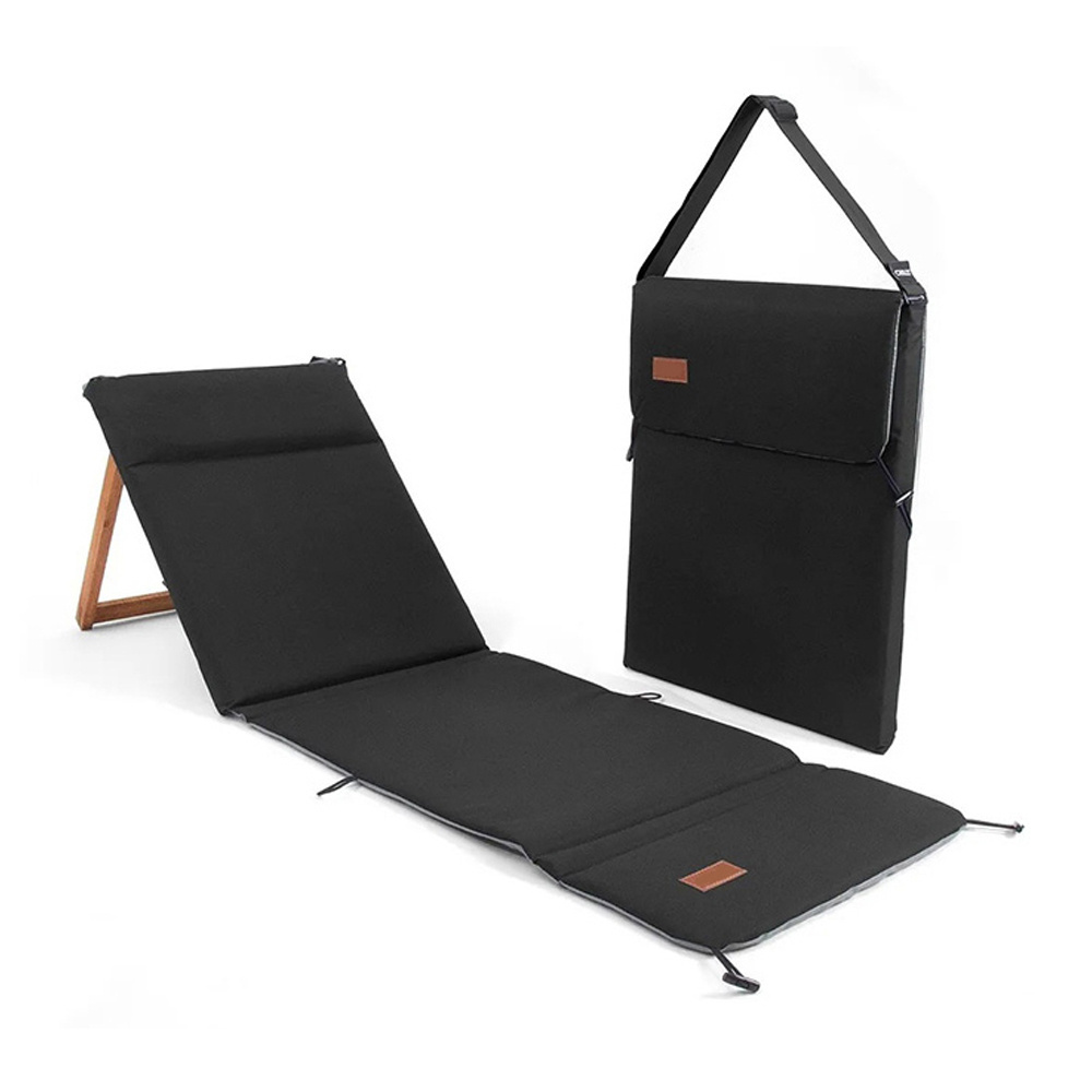 Promotion Outdoor Adjustable Silla De Playa Large Portable Folding Swimming Pool Chaise Longue Wooden Beach Chair with Straps