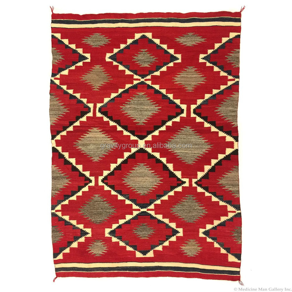 Aztec Southwestern Diamond Thick Serape Navajo Blanket