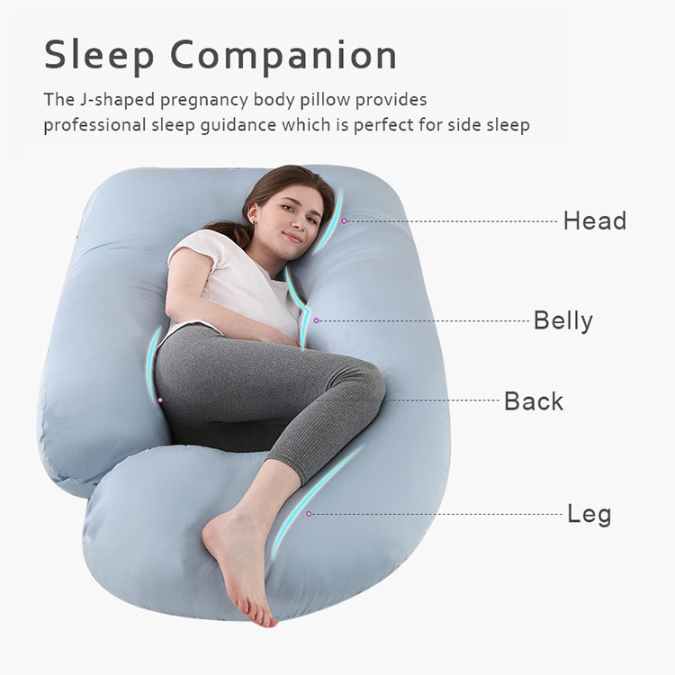 Summer Breathable U Shaped Cooling Fabric Full Pregnancy Pillow Maternity Body Pillow for Pregnant Side Sleeping