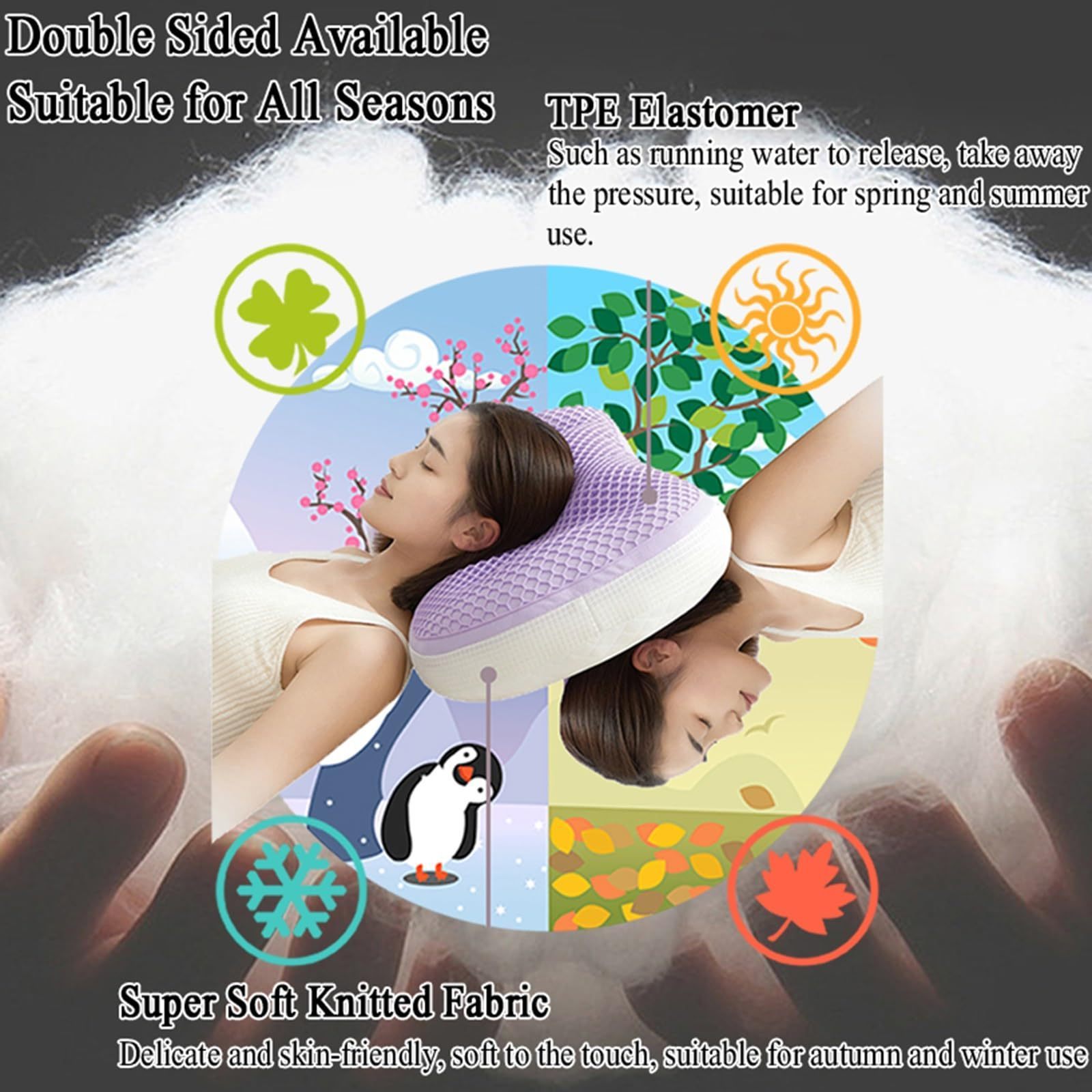 Super Ergonomic Ultra Pain Relief Gel Memory Foam Pillow Cooling Tpe Pillow with TPE Honeycomb