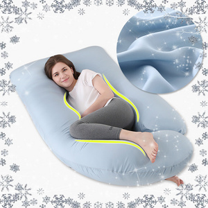 Summer Breathable U Shaped Cooling Fabric Full Pregnancy Pillow Maternity Body Pillow for Pregnant Side Sleeping