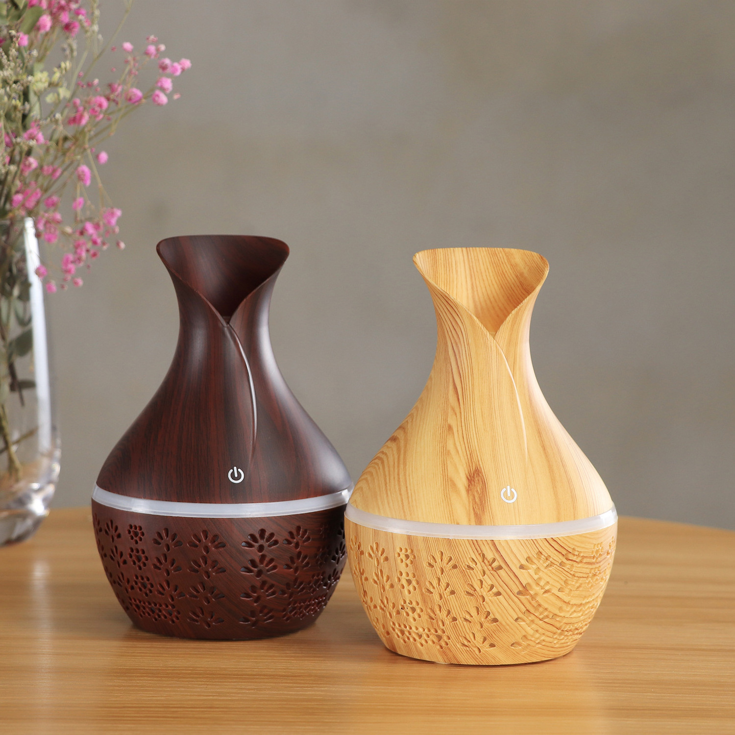 In Stock Factory Price 130ml Air Aromatherapy Humidifier Essential Oil Wood Grain Diffuser