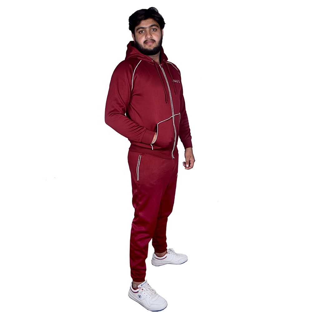 Men's jogging suit, tracksuit, sportswear, men's sweat jacket and tracksuit bottoms, sports suit with Reflective Piping