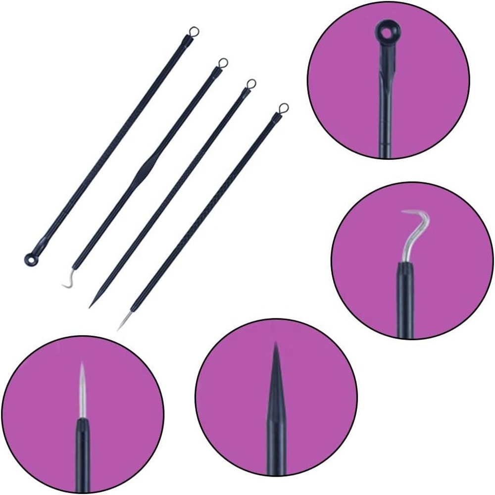 Black Beauty: Double-Sided Extractors in Spotless Skin Essentials Blackhead Remover Needle Kit Blackhead Remover By Gray Rocks