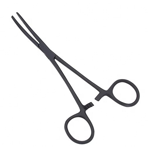 Curved Hemostat Forceps in Tactical Black 5.5 Ideal as Fishing Forceps Hobby  Electronics Stainless steel professional quality