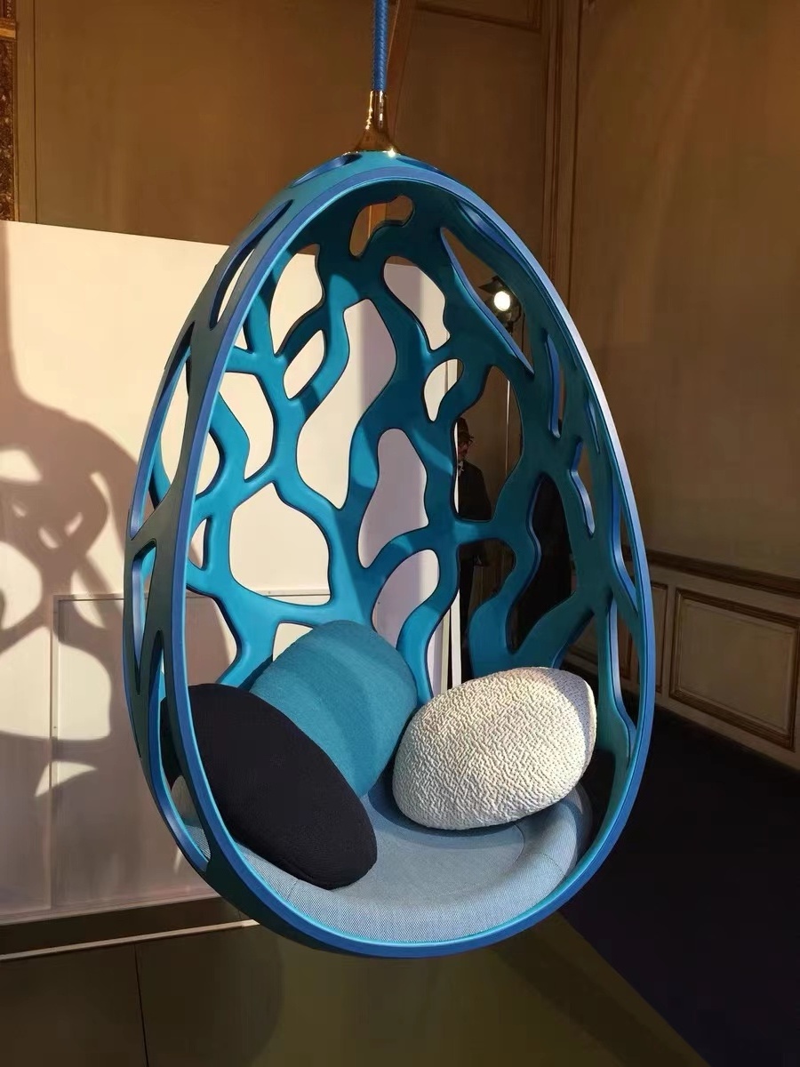 Morden Style egg swinging chair fiberglass hanging basket chair