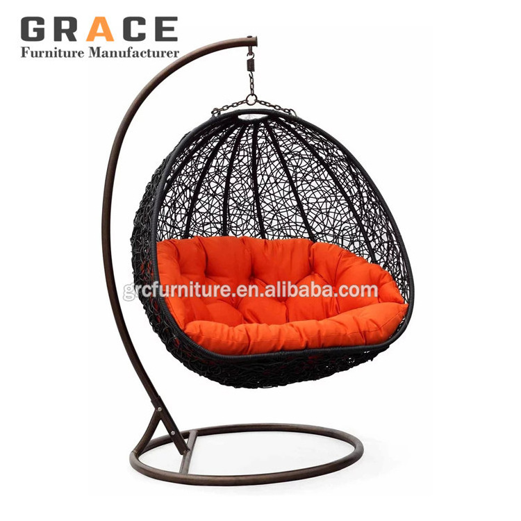 high quality oval cocoon rattan hanging egg chair india