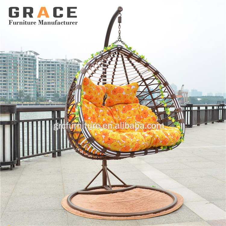 high quality oval cocoon rattan hanging egg chair india